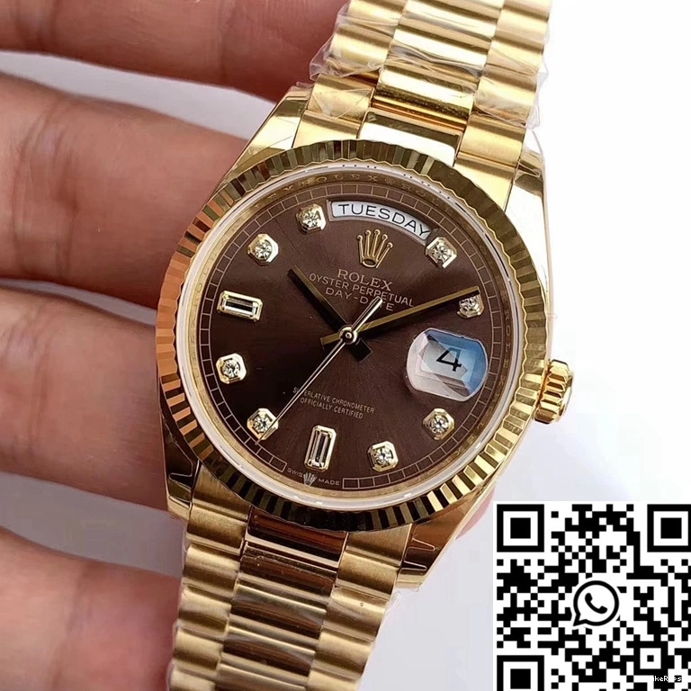 Gray Day-Date M128238-0022 Dial Yellow Rolex Gold EW Factory 0801